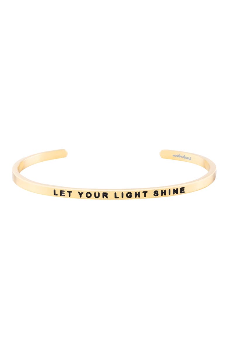Mantra Let Your Light Shine bracelet, Main, color, Yellow Gold