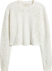 LoveShackFancy Lalo Eyelet Sweatshirt
