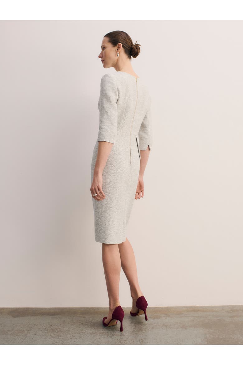 Eaton Signature Tweed Dress, Alternate, color, Ivory