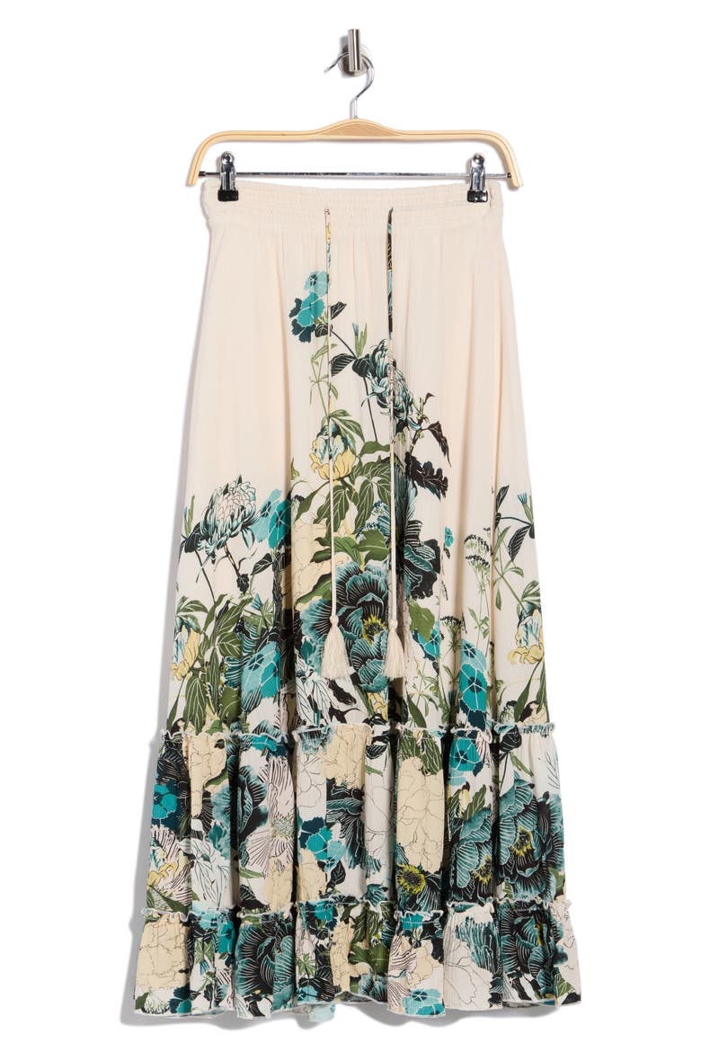 Print Skirt, Alternate, color, LATTE BOTANICAL PRINT