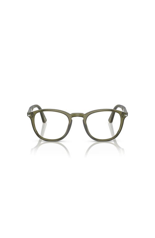 Persol 49mm Round Optical Glasses In Green