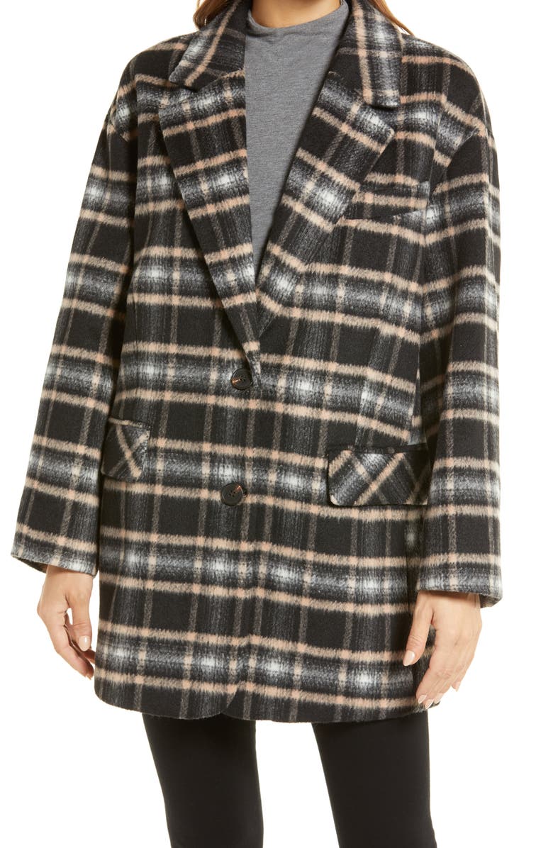 Avec Les Filles Plaid Oversize Blazer Coat, Alternate, color,