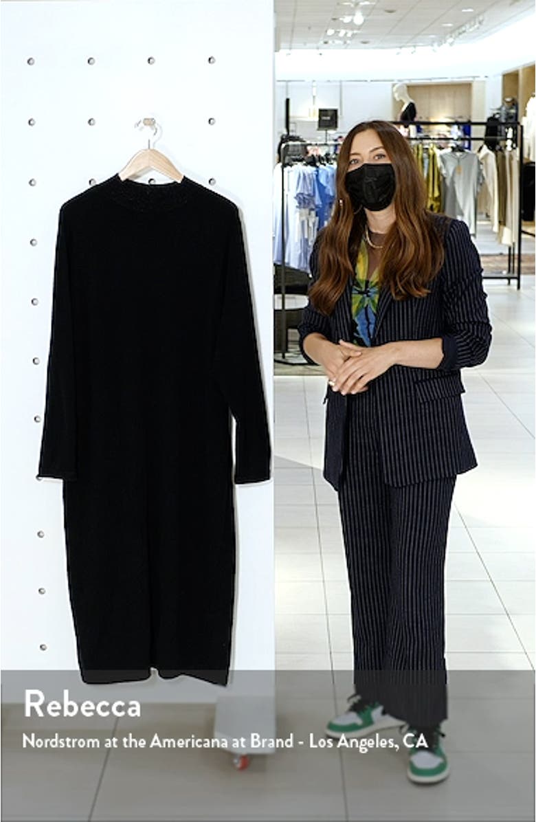 Sparkle Long Sleeve Wool-Blend Midi Dress, sales video thumbnail