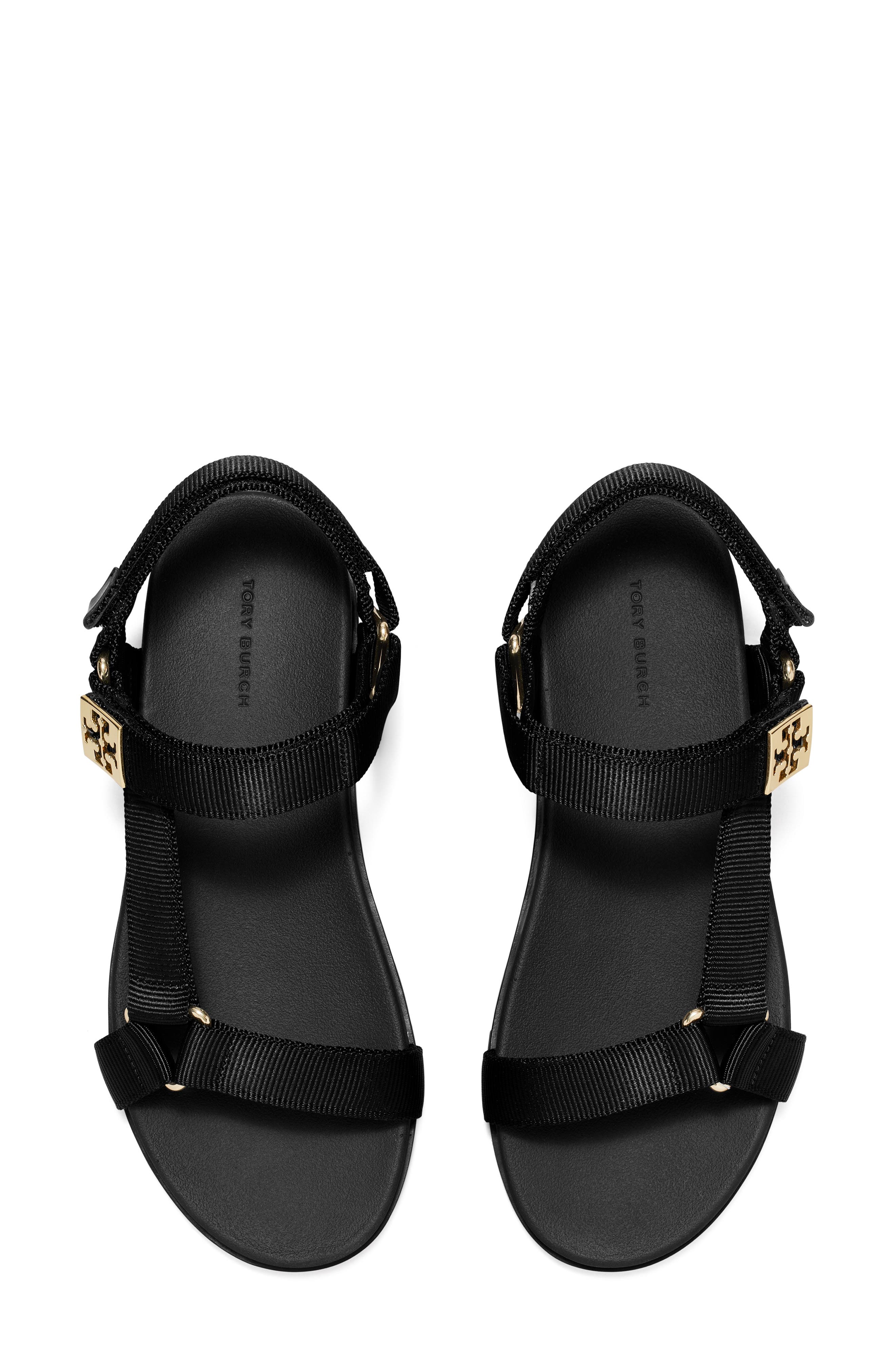 Tory Burch Mellow Trail Sandal, Alternate, color, Perfect Black / Gold