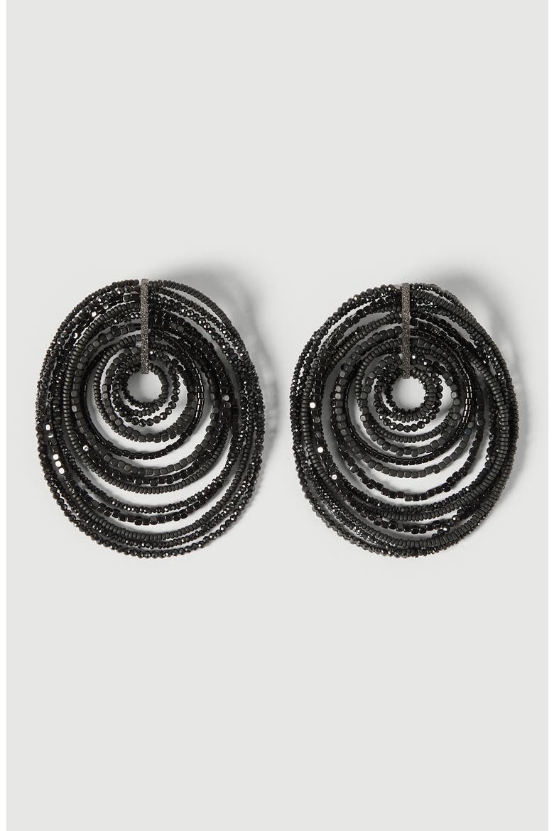Black hematite and Sterling Silver earrings, Main, color, Black