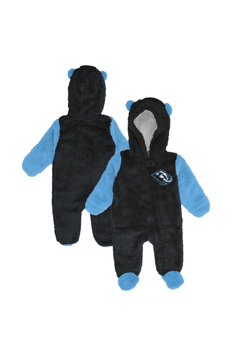 Outerstuff Infant & Newborn Outerstuff Black Utah Mammoth Stay Napping Fleece Bunting Full-Zip Hooded Sleeper, Main, color, Black