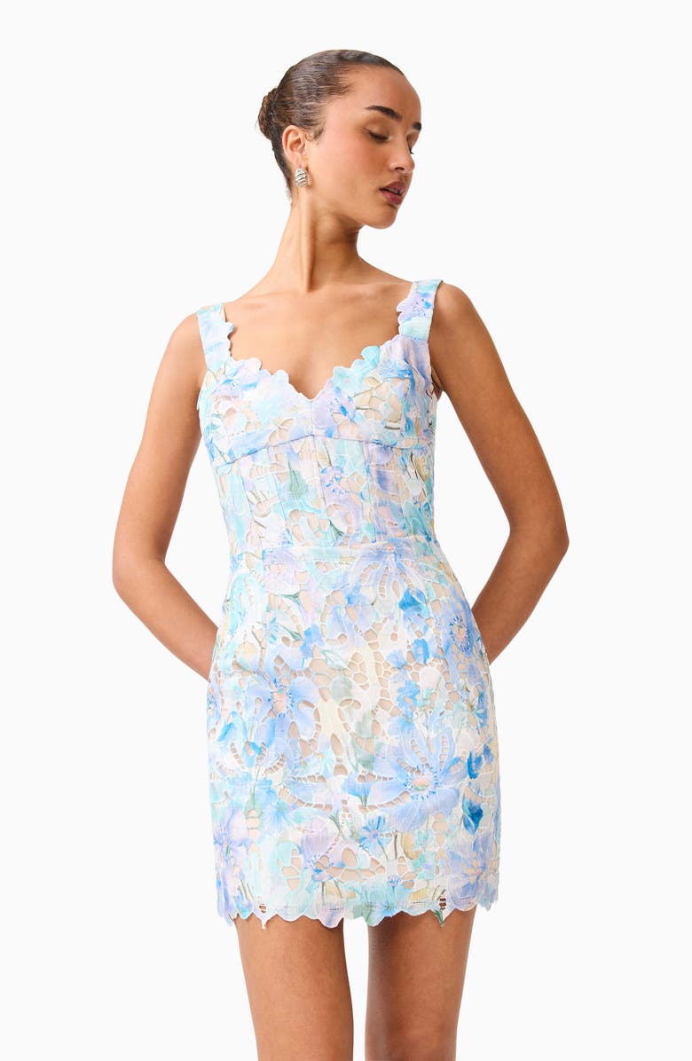 Elliatt Kalissa Floral Embroidery Cocktail Minidress, Alternate, color, Blue Multi