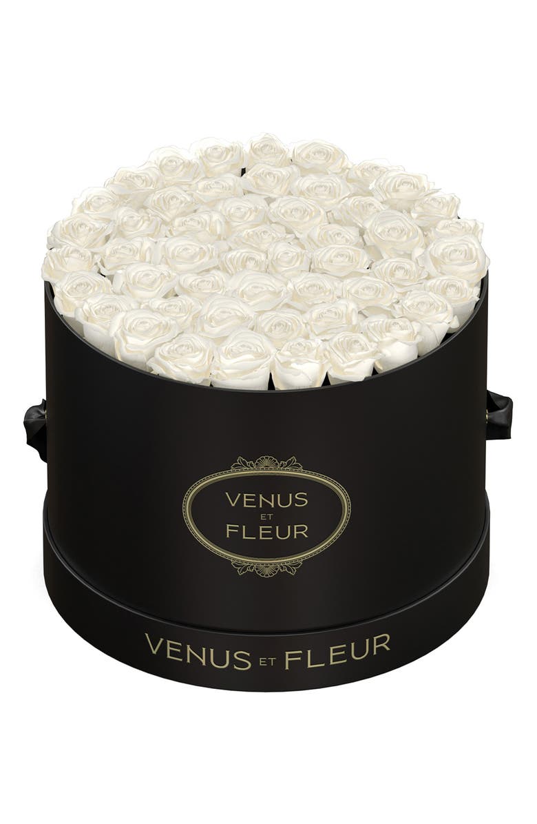Venus ET Fleur Classic Large Eternity Roses, Main, color, Pure White