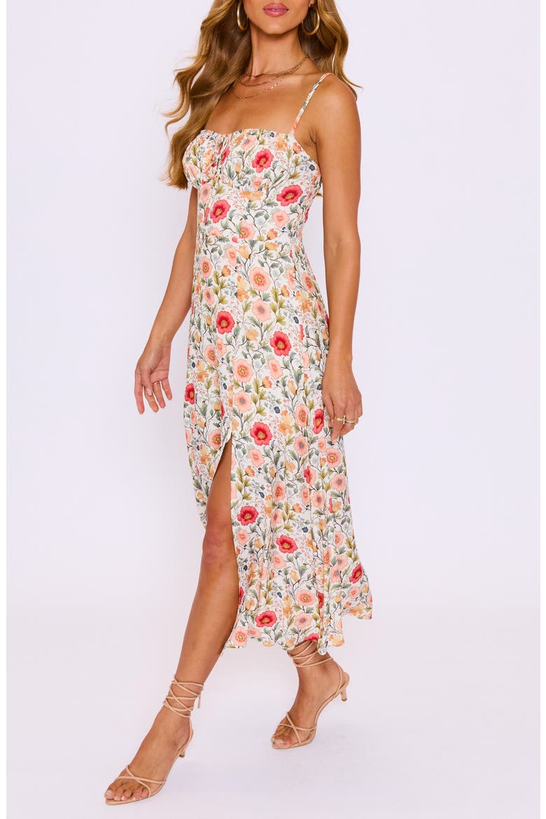Constance Floral Print Maxi Dress, Alternate, color, CREAM/ RED