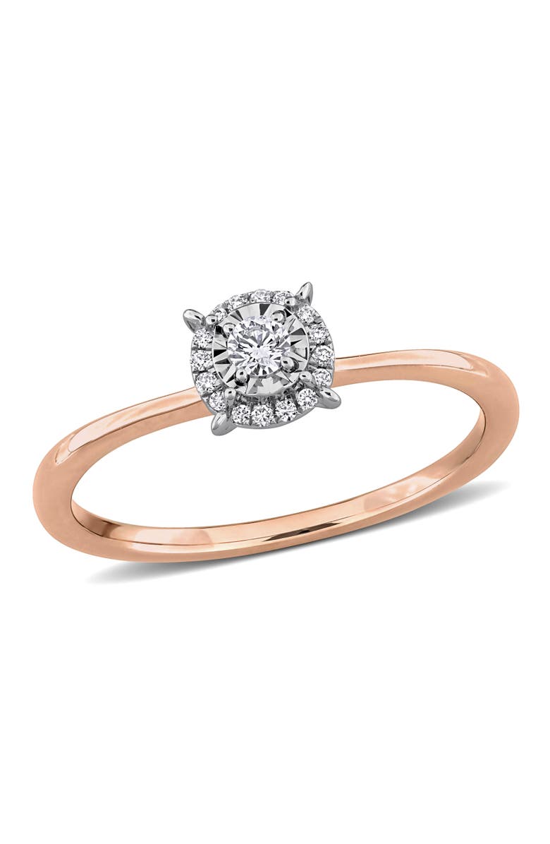 Julianna B. Lab-Grown Diamond Halo Ring 18k Two-Tone, Main, color, Rose Gold