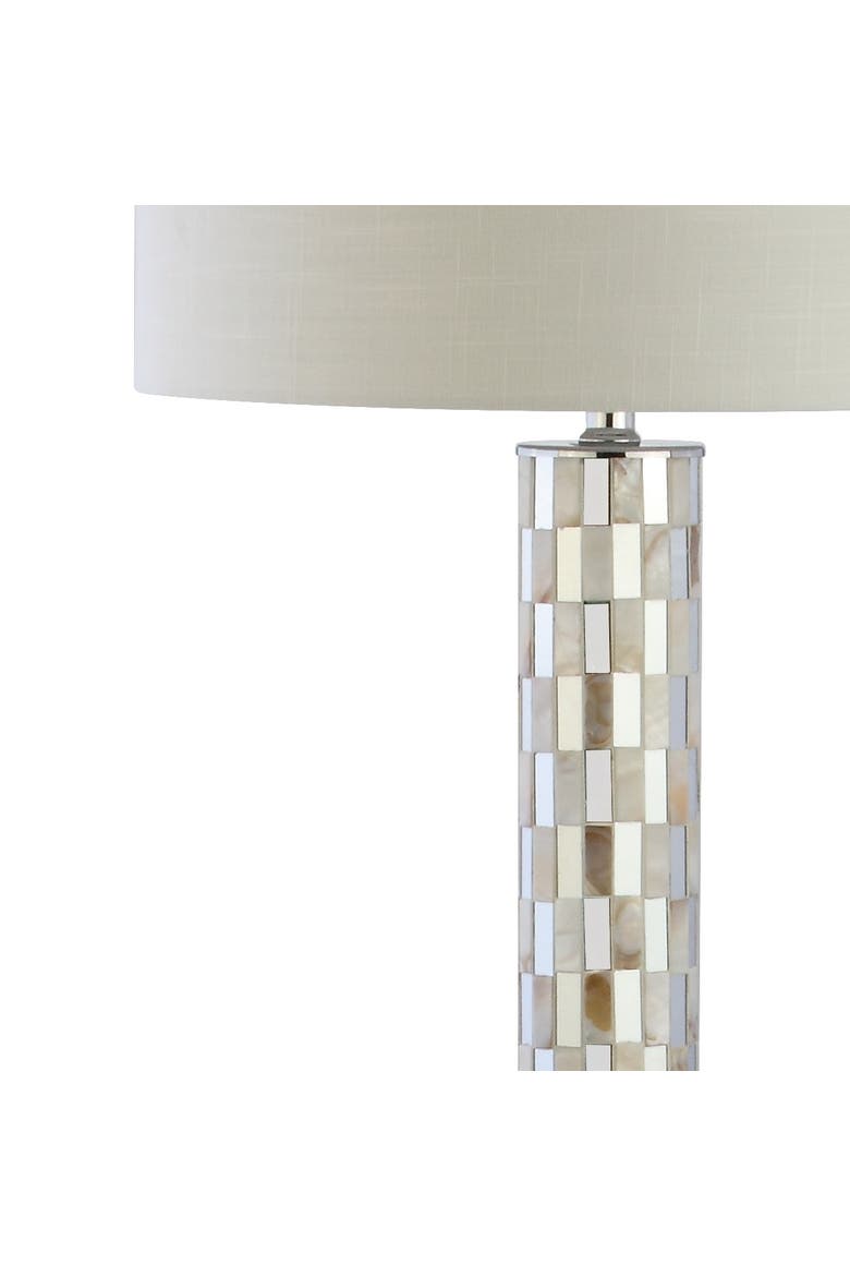 Liam Seashell Mosaic LED Floor Lamp, Alternate, color, Cream/Chrome