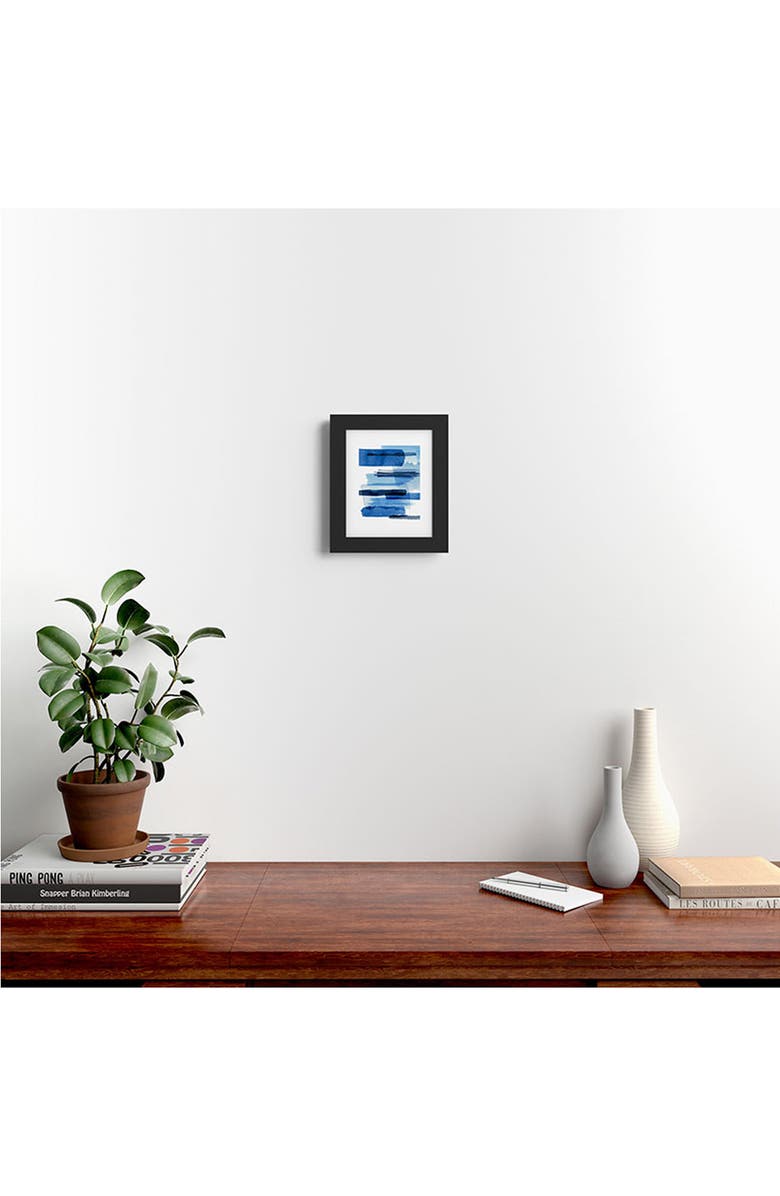 Deny Designs Feelings Blue Framed Wall Art, Alternate, color, Black Frame 8X10