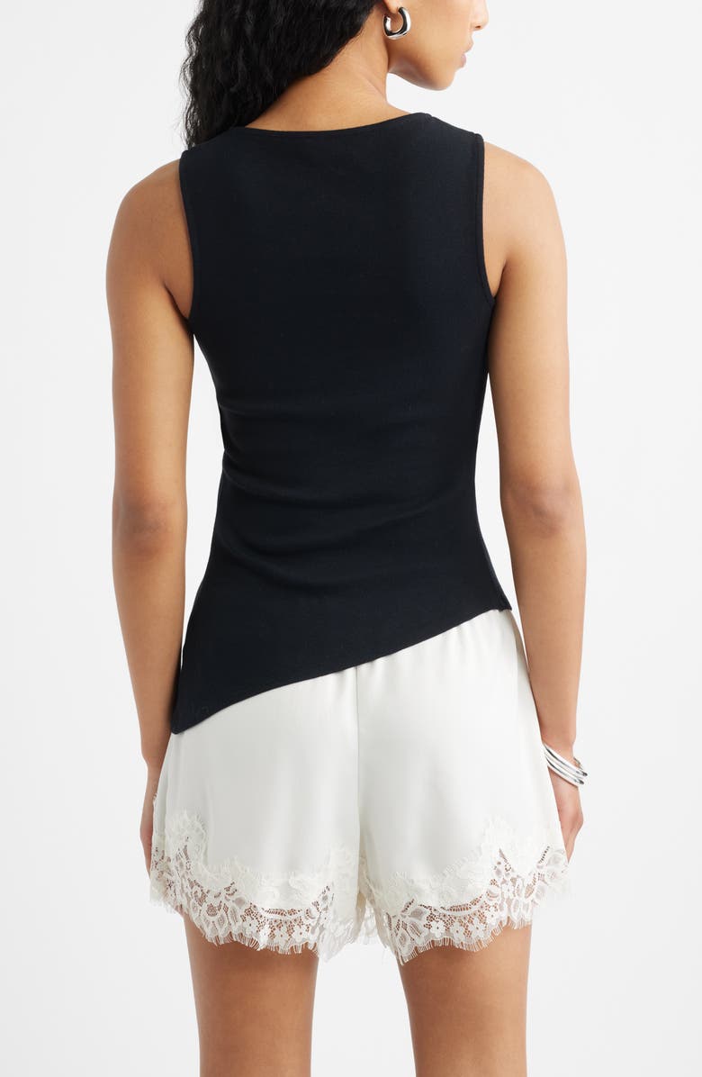 Open Edit Asymmetric Rib Cotton Tank, Alternate, color, Black