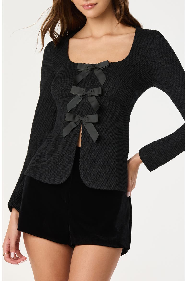 Split Front Bow Top, Main, color, BLACK