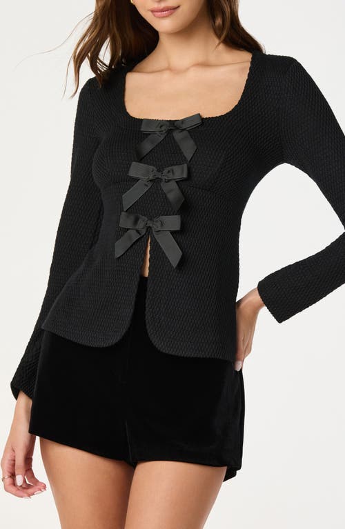 Astr The Label Split Front Bow Top In Black