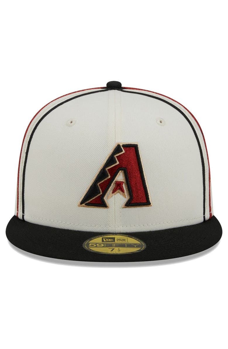 New Era Men's New Era Cream/Black Arizona Diamondbacks Chrome Sutash 59FIFTY Fitted Hat, Alternate, color,