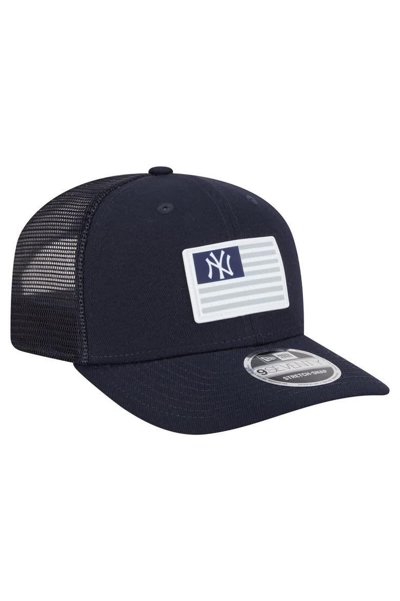 Men's New Era Navy New York Yankees Flag 9SEVENTY Stretch-Snap Hat, Alternate, color, Navy
