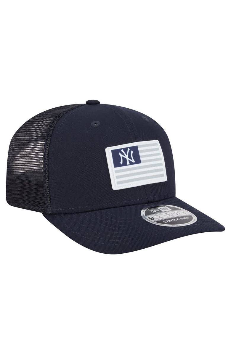 New Era Men's New Era Navy New York Yankees Flag 9SEVENTY Stretch-Snap Hat, Alternate, color, Navy