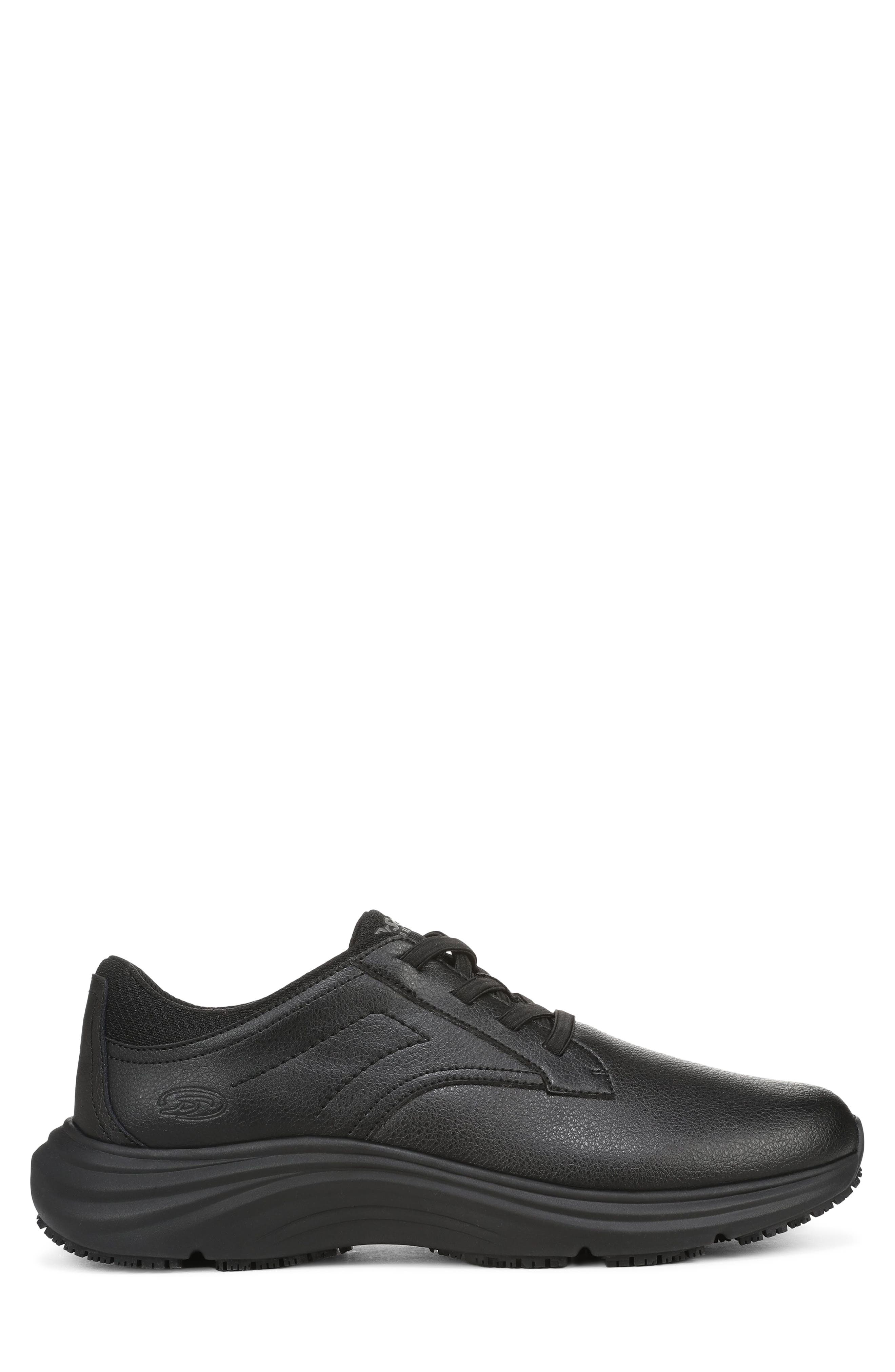 Locked In Slip Resistant Sneaker, Alternate, color, BLACK LEATHER