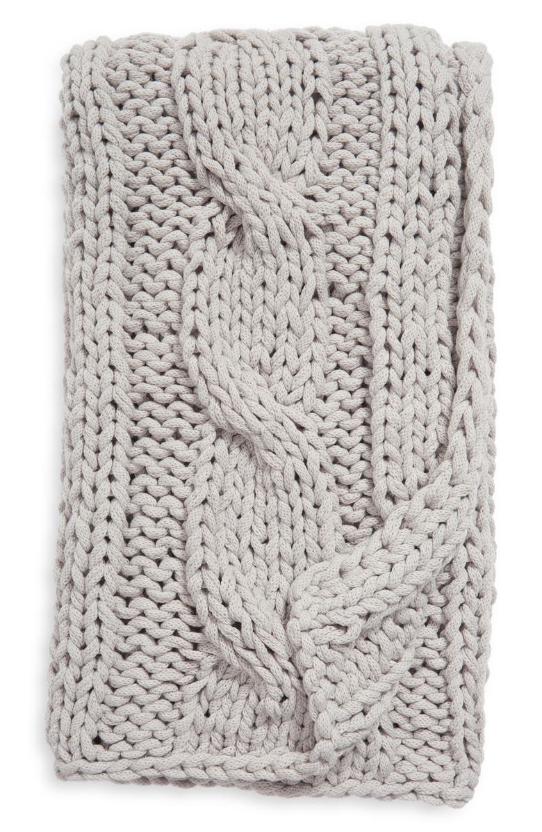 Nordstrom Chunky Cable Throw Blanket, Main, color, 