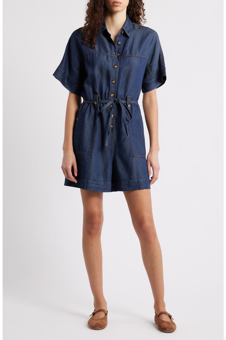 Mariselle Denim Romper, Main, color, BLEU JEAN