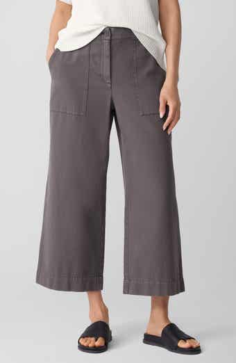 Eileen Fisher Organic Cotton Ankle Wide Leg Pants