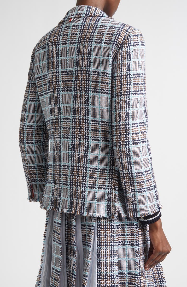 Thom Browne Glen Plaid Raw Edge Tweed Blazer, Alternate, color, Seasonal Multi