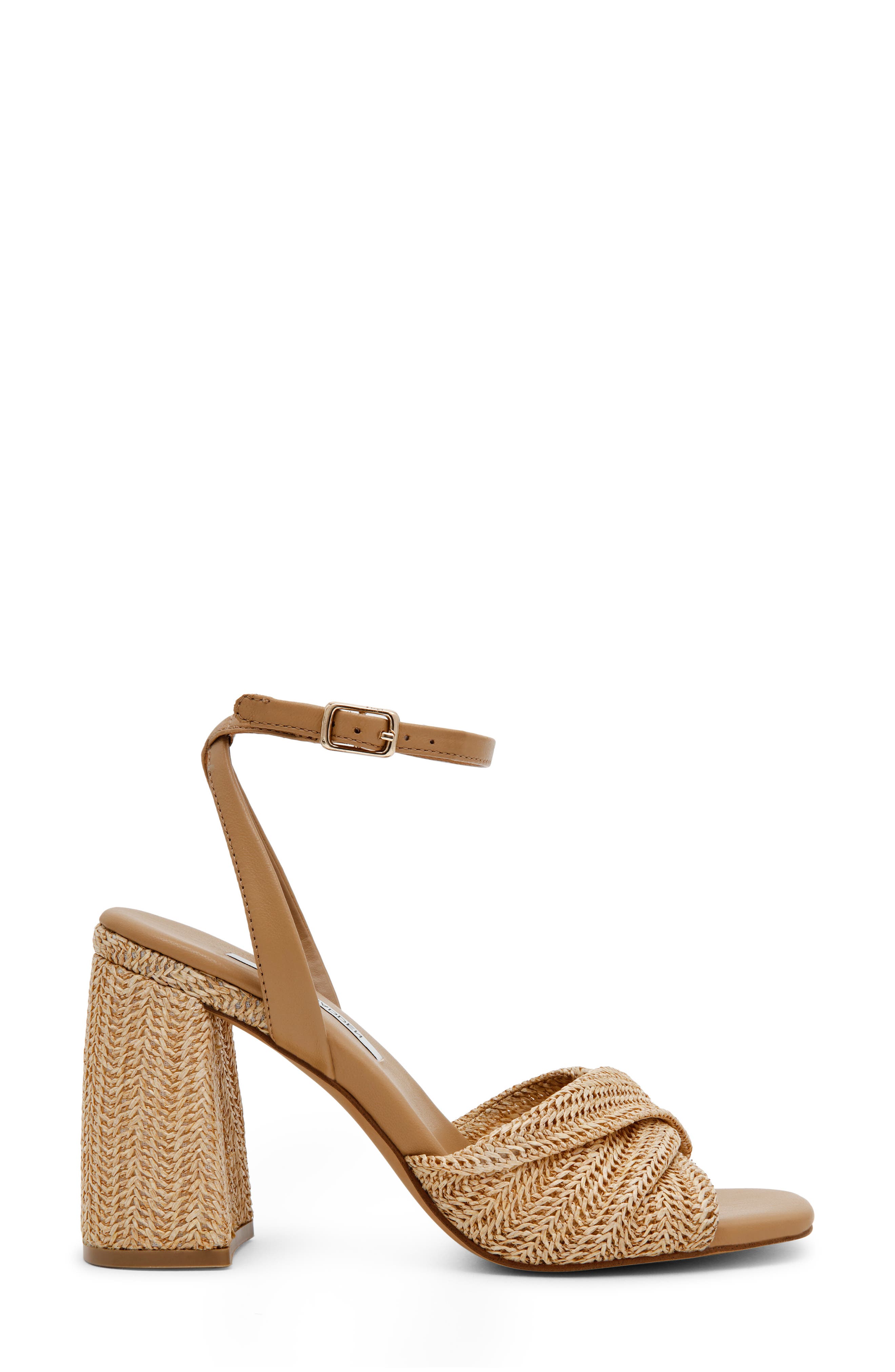 Steve Madden Mandy Ankle Strap Sandal, Alternate, color, Raffia