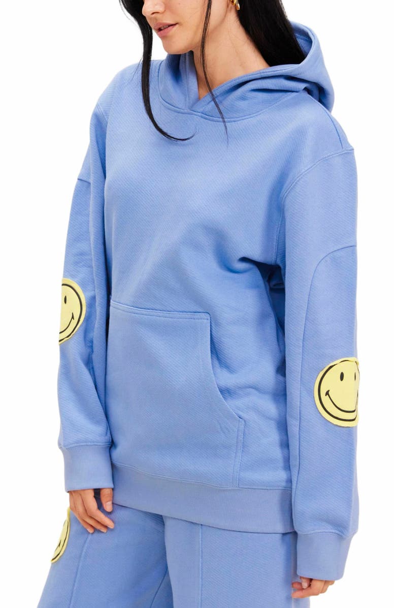 Samii Ryan SMILEY OVERSIZED HOODIE, Main, color, Blue