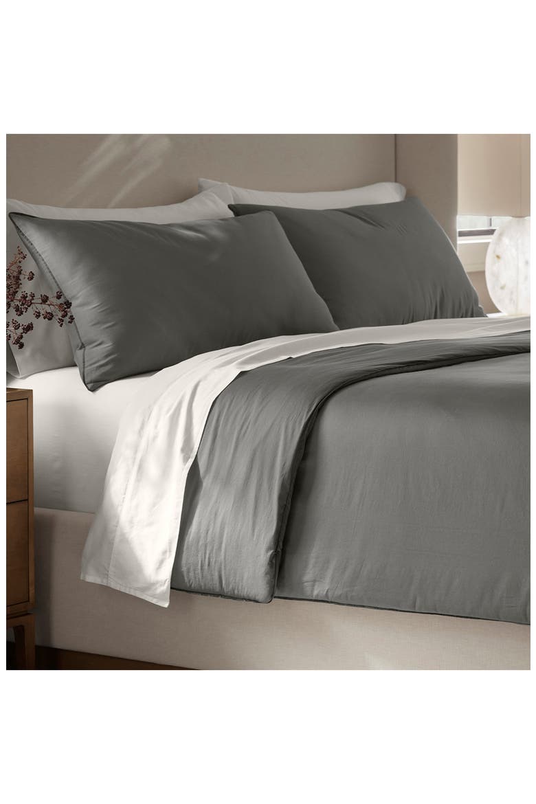 Organic Cotton Comforter & Sham Set, Alternate, color, STONE