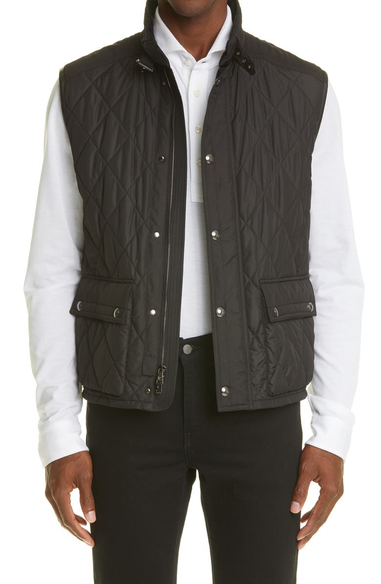 Ralph Lauren Purple Label Leyland Quilted Vest, Main, color, Polo Black