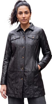 Jessica London Long Leather Jacket