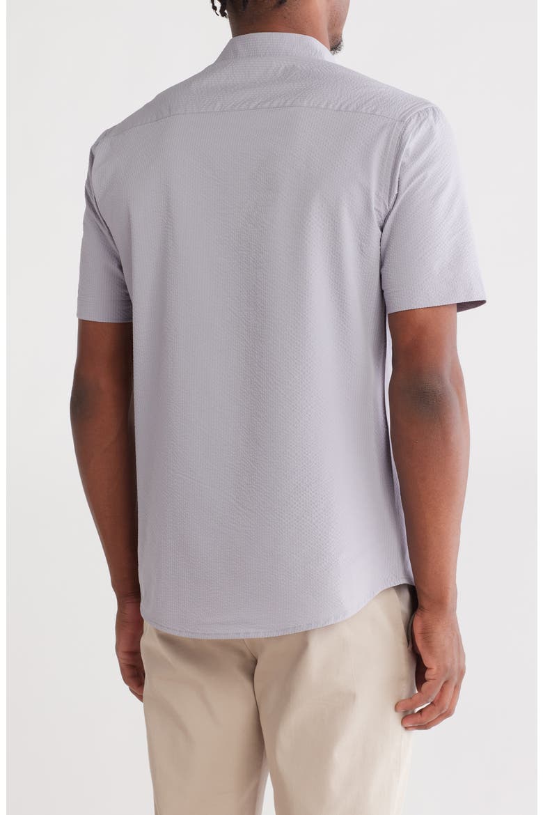 Hybrid Seersucker Short Sleeve Button-Down Shirt, Alternate, color, SILVER GREY