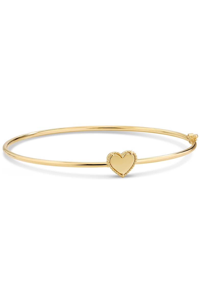 DEVATA Sweet Heart Bangle Bracelet in 14K Gold, 9mm, Main, color, Yellow Gold