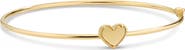 DEVATA Sweet Heart Bangle Bracelet in 14K Gold, 9mm