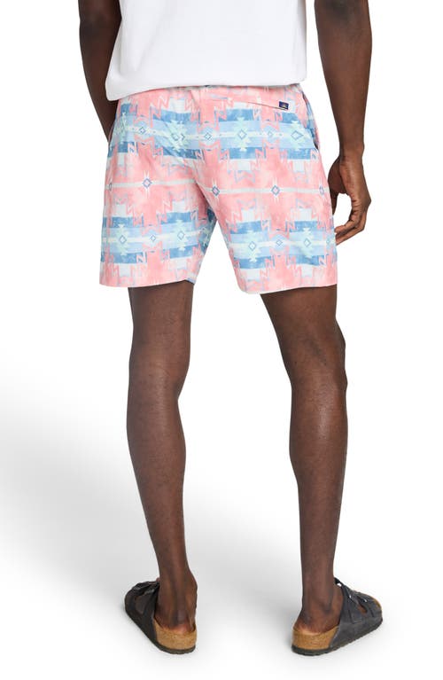 Faherty Shorelite Printed Drawstring 7 Swim Trunks In Water Color Star Nation