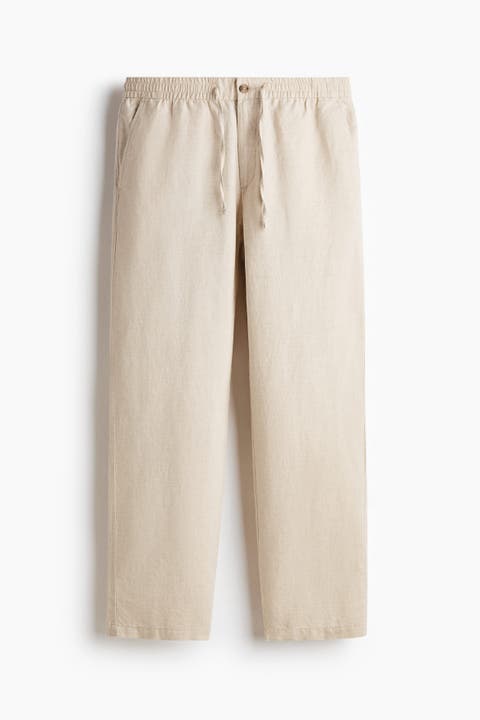 Regular Fit Linen-blend Trousers