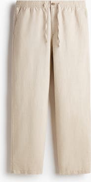 H&M Regular Fit Linen-blend Trousers