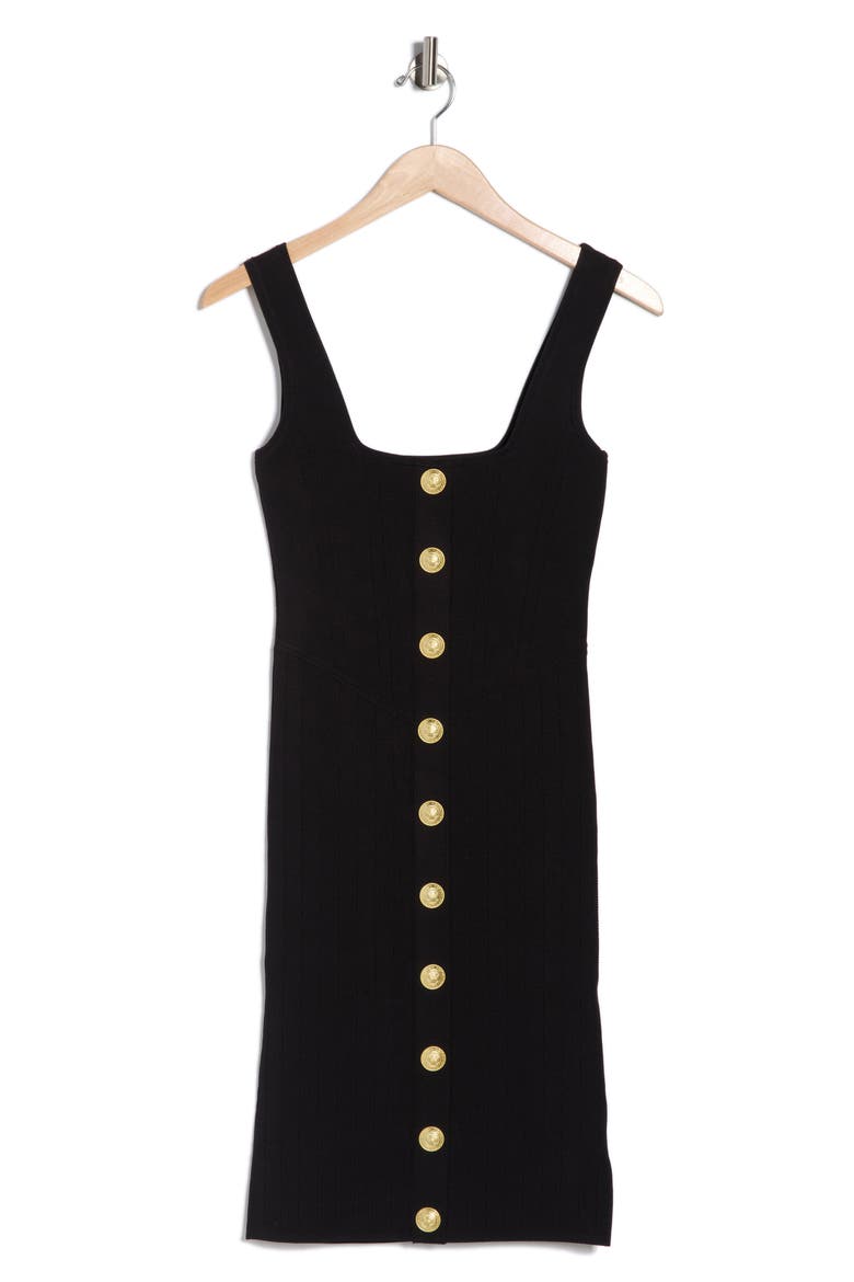 Soleil Button Knit Dress, Alternate, color, BLACK/ GOLD