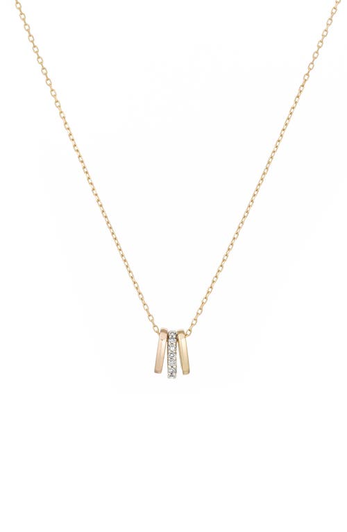 Adina Reyter 14k Yellow And Rose Gold Bead Party Diamond Three's Company Necklace, 16 In Gold
