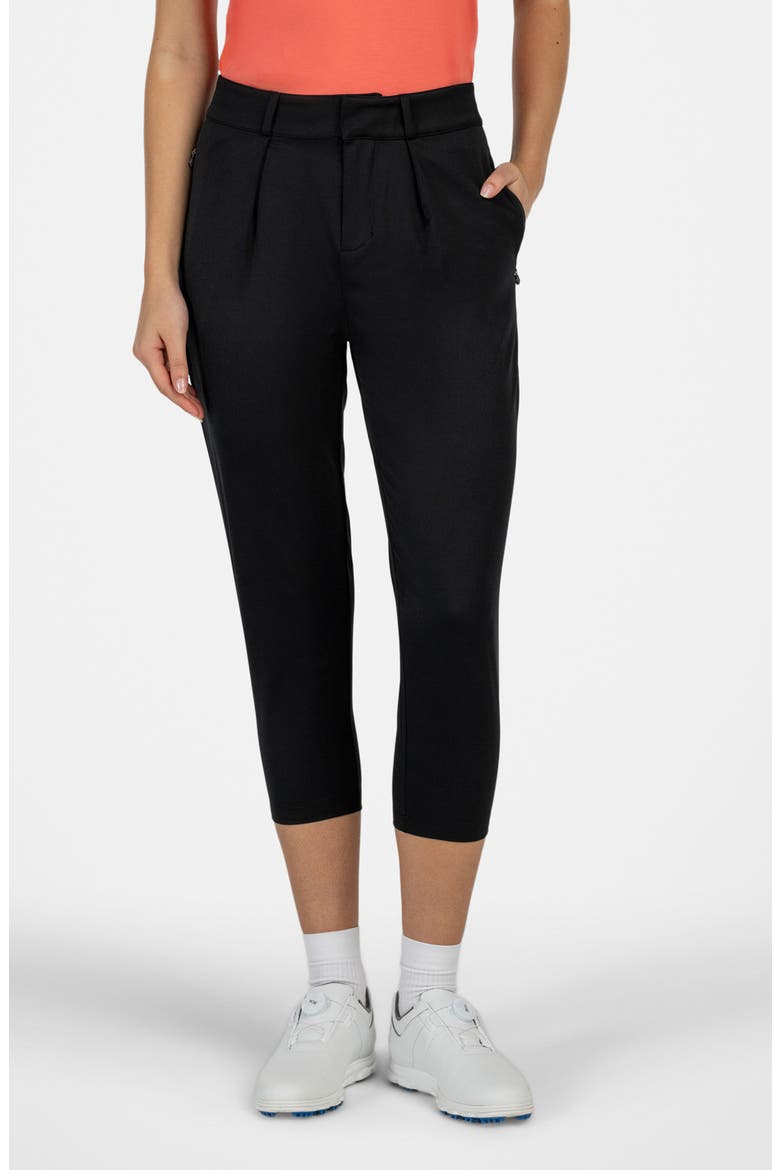 Courseluxe Performance Cropped Pants, Main, color, BLACK