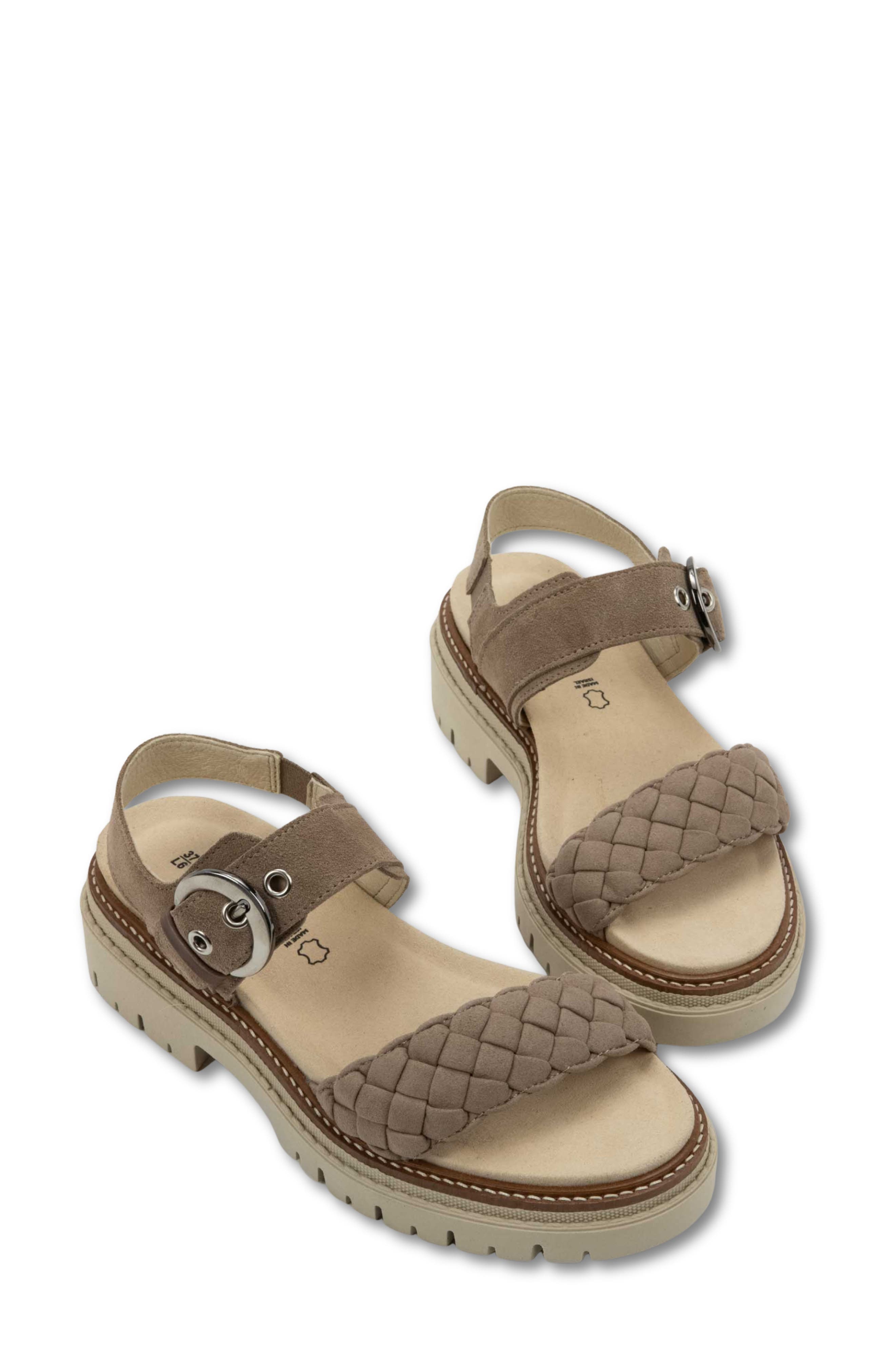 Naot Grove Lug Sandal, Alternate, color, Almond Suede