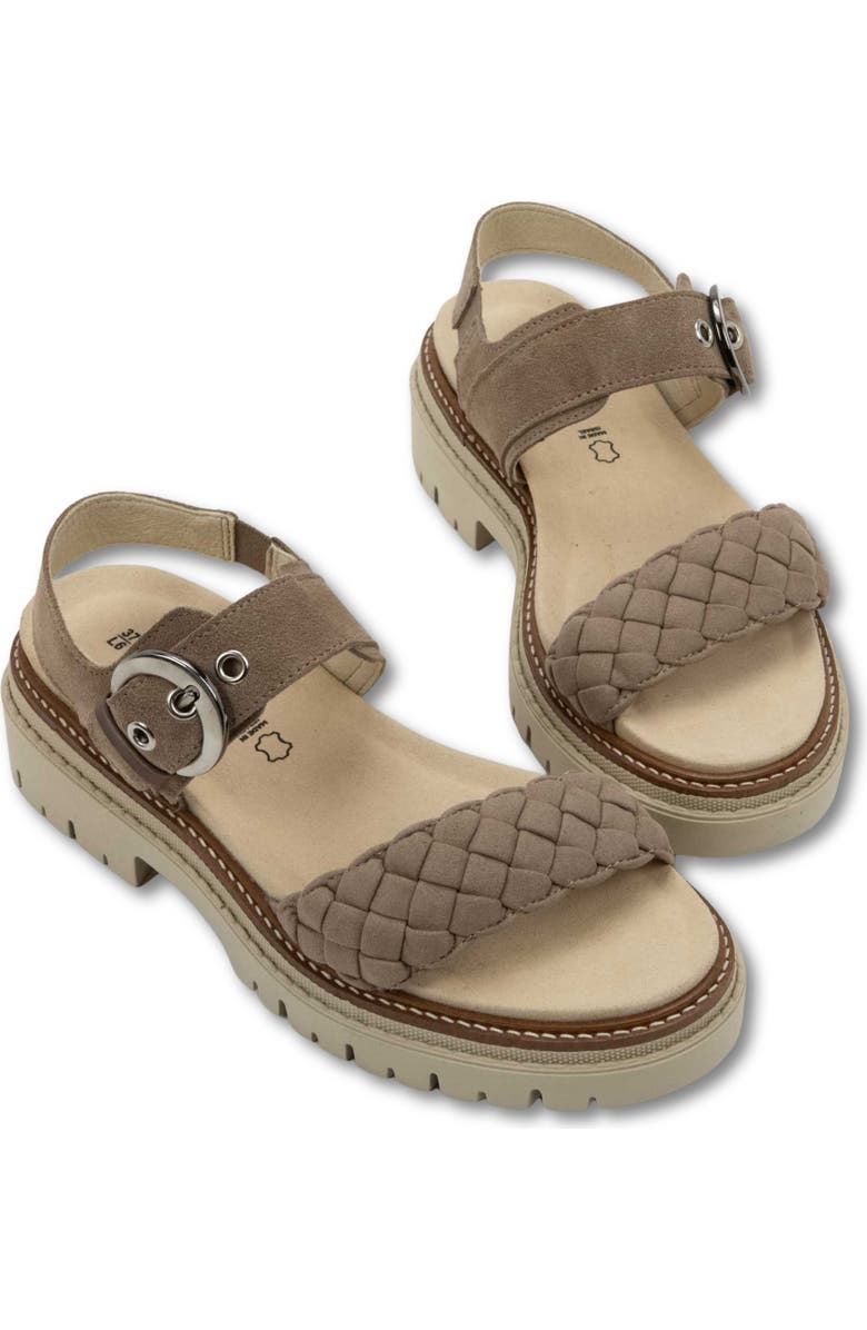 Naot Grove Lug Sandal, Alternate, color, Almond Suede