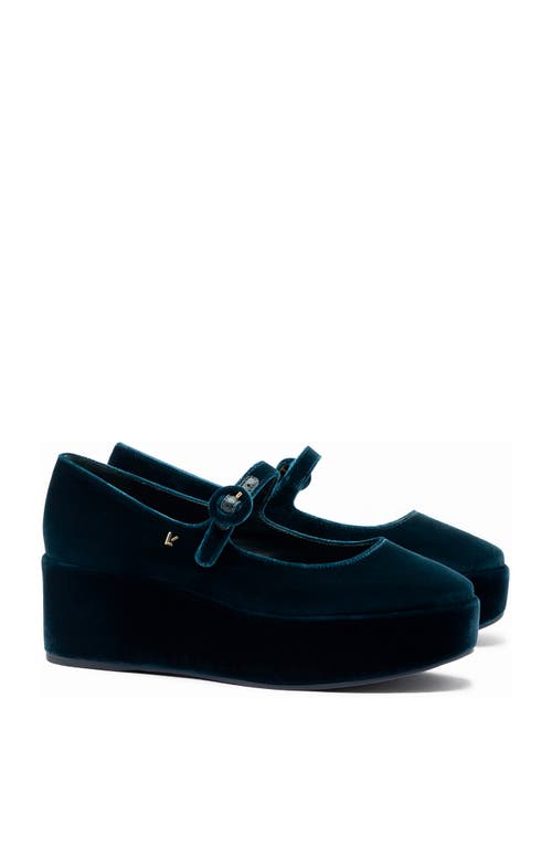 Larroude Blair Leather Flatform In Deepsea