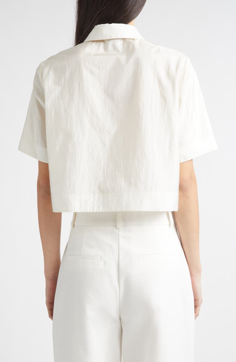 PARTOW Tilden Crop Short Sleeve Button-Up Shirt, Alternate, color, Ivory