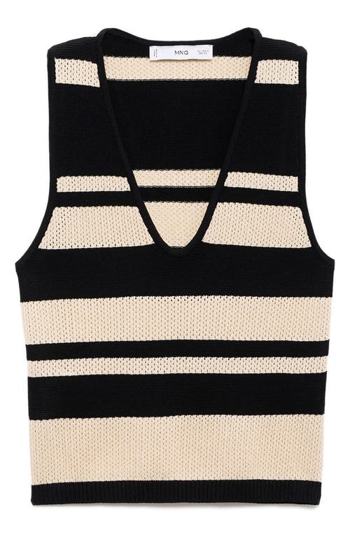 Mango Open Stitch Sweater Tank In Multi
