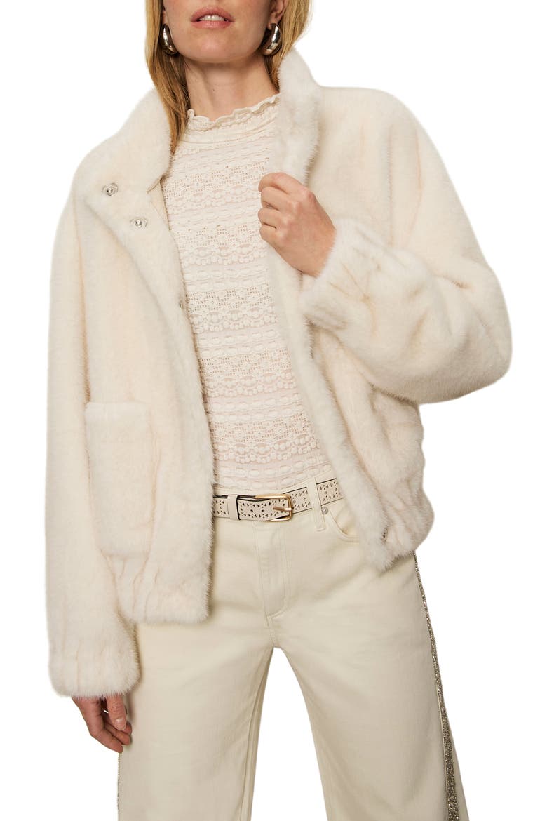 Coco Faux Fur Jacket, Alternate, color, ALMOND CREAM