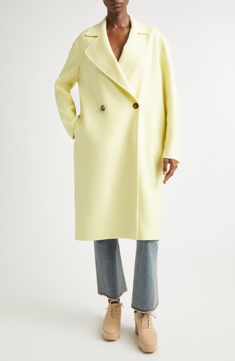 Stella McCartney Iconic Wool Coat, Main, color, Sherbet Yellow