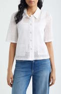 Halogen® Eyelet Embroidery Woven Shirt