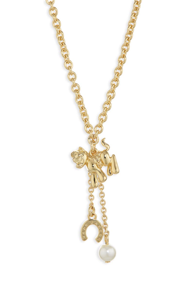 Marc Jacobs The Pony Charm Necklace, Alternate, color, Gold